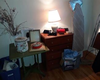 Dresser, Vintage Table, and Home Decor