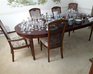 Dining Table and Chairs, Glassware and Noritake China
