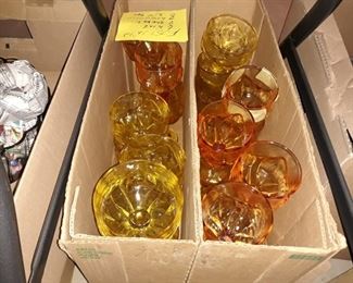 Amber Colored Glass Goblets