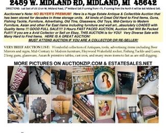 1PM SUNDAY, October 27th, 2019 AUCTION!
