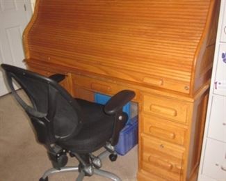 Two Roll Top Oak Desks