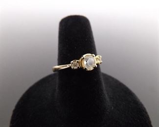 .925 Sterling Silver Crystal Vermeil Ring Size 7

