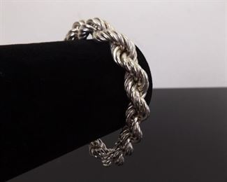 .925 Sterling Silver Thick Rope Bracelet
