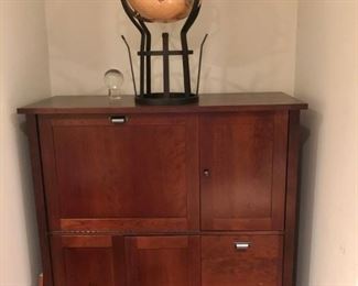 Cabinet with Globe in Modern Stand