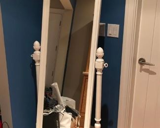 Free Standing White Framed Mirror