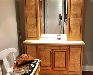 Wood Cabinet with Mirror Insert