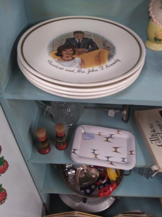 Kennedy memorabilia, kitchenware, MCM.