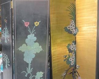 Gorgeous, double-sided, Chinese folding screen.