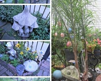 Now available: Numerous pieces of stone garden decor and several plants!