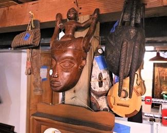 Vintage African masks (hand carved wood), purchased by a family friend during her East African travels in the 1960s.