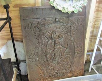 Antique cast iron fireplace grate from the late 1800s. (This is heavy!)