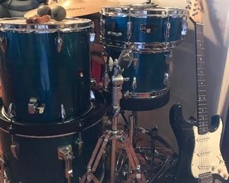 Drum set & guitar