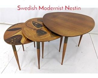 Lot 20 3pc Erno Fabry Nesting Tables. Swedish Modernist Nestin