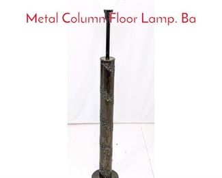 Lot 21 FANTONI Signed Tall Pierced Metal Column Floor Lamp. Ba