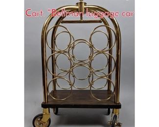 Lot 28 Modernist Brass Rolling Wine Cart