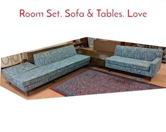 Lot 31 4pc HARVEY PROBBER Living Room Set. Sofa  Tables. Love