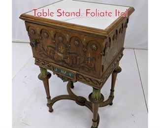 Lot 47 Adams Style Hand Painted Side Table Stand. Foliate Ital
