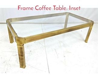 Lot 50 Mastercraft Style Heavy Brass Frame Coffee Table. Inset