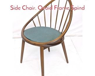 Lot 51 Danish Modern Teak Lounge Side Chair. Ovoid Frame Spind