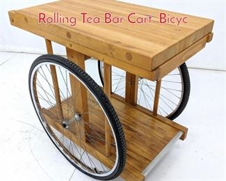 Lot 68 Bill Saunders Butcher Block Rolling Tea Bar Cart. Bicyc