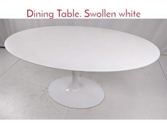 Lot 76 EERO SAARINEN White Tulip Dining Table. Swollen white 