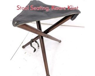 Lot 78 Leather  Wood Safari style Stool Seating. Kaare Klint 