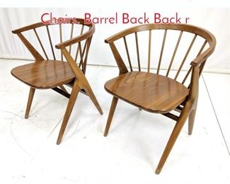 Lot 87 Pr Modernist Walnut Captains Chairs. Barrel Back Back r