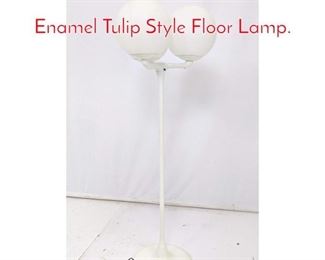 Lot 92 Sonneman Modernist White Enamel Tulip Style Floor Lamp.