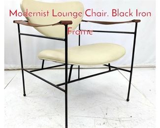 Lot 93 LUTHER CONOVER Modernist Lounge Chair. Black Iron Frame