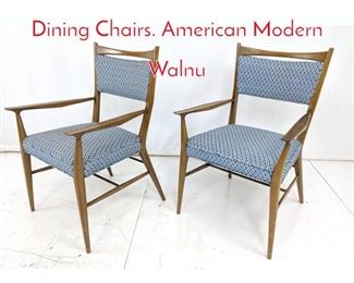 Lot 100 Pr PAUL McCOBB Arm Dining Chairs. American Modern Walnu