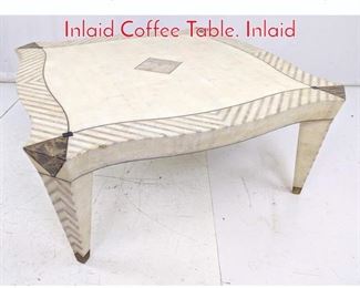 Lot 103 Square Maitland Smith style Inlaid Coffee Table. Inlaid