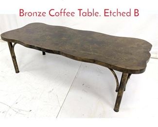 Lot 136 Philip and Kelvin LaVerne Bronze Coffee Table. Etched B