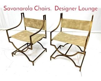 Lot 137 Pr Heavy Gilt Metal Savonarola Chairs. Designer Lounge