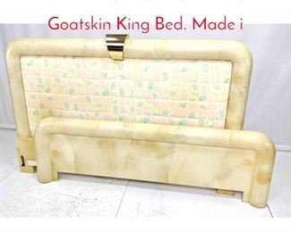 Lot 170 Karl Springer style Lacquered Goatskin King Bed. Made i