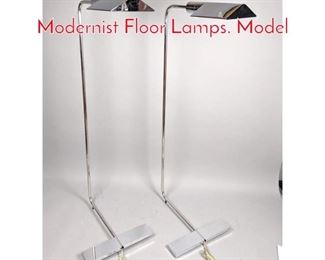 Lot 2 Pr Chrome CEDRIC HARTMAN Modernist Floor Lamps. Model 