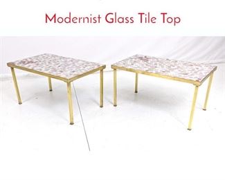 Lot 9 Pr Harvey Probber Attributed Modernist Glass Tile Top 