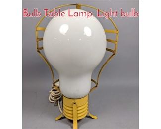 Lot 46 70s Modernist Figural Light Bulb Table Lamp. Light bulb
