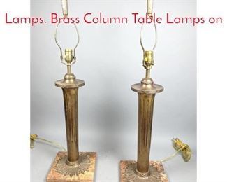 Lot 139 Pr CHAPMAN decorator Lamps. Brass Column Table Lamps on