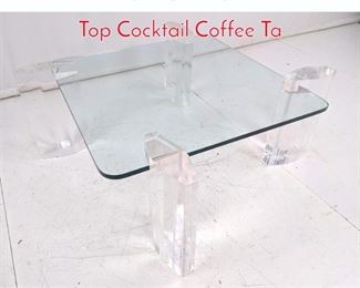 Lot 168 Karl Springer Style Lucite Glass Top Cocktail Coffee Ta