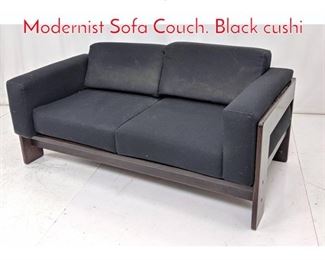Lot 175 KNOLL by TOBIA SCARPA Modernist Sofa Couch. Black cushi