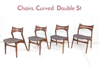 Lot 209 Set 4 Danish Teak Dining Side Chairs. Curved Double St