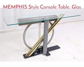 Lot 213 Modernist Mixed Metal MEMPHIS Style Console Table. Glas