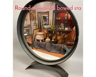 Lot 235 Industrial style Heavy Steel Round mirror on bowed sta