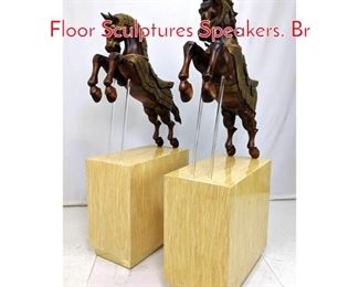 Lot 256 Pr Dramatic Figural Horse Floor Sculptures Speakers. Br