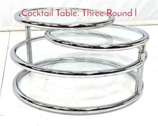 Lot 265 Mid Century Chrome Coffee Cocktail Table. Three Round l