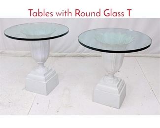 Lot 278 Pr Metal Garden Planters Side Tables with Round Glass T