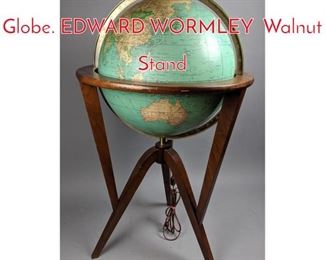 Lot 291 DUNBAR Walnut World Globe. EDWARD WORMLEY Walnut Stand