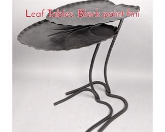 Lot 119 Pr SALTERINI Nesting Iron Leaf Tables. Black paint fini