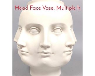 Lot 157 White Fornasetti Adler style Head Face Vase. Multiple h