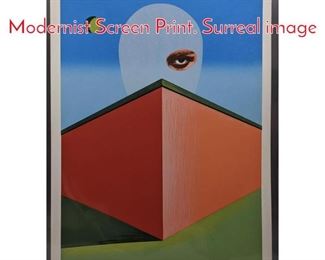 Lot 229 CLARENCE H CARTER Modernist Screen Print. Surreal image